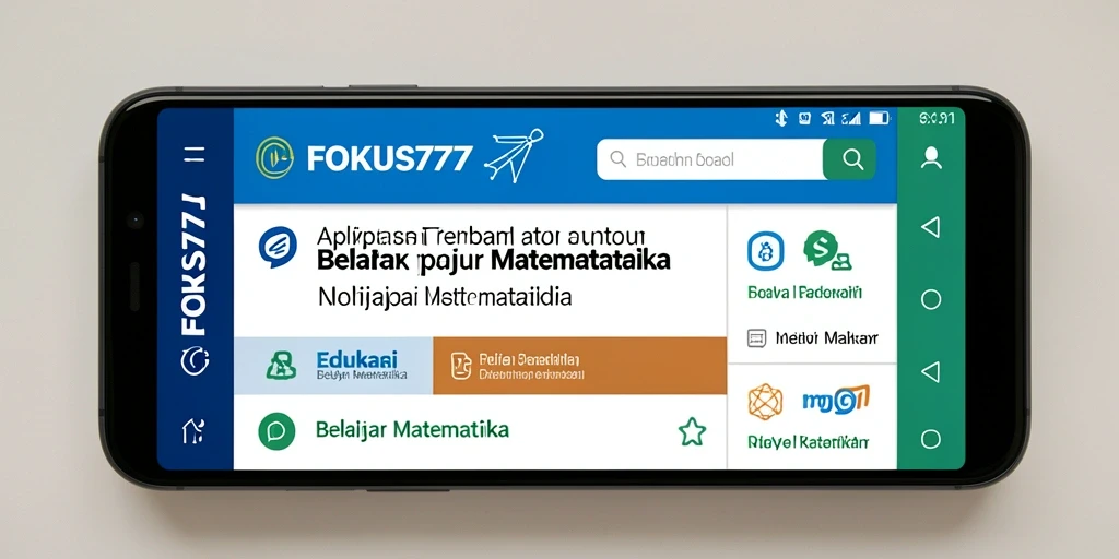 Antarmuka pengguna FOKUS777 untuk belajar matematika yang interaktif.