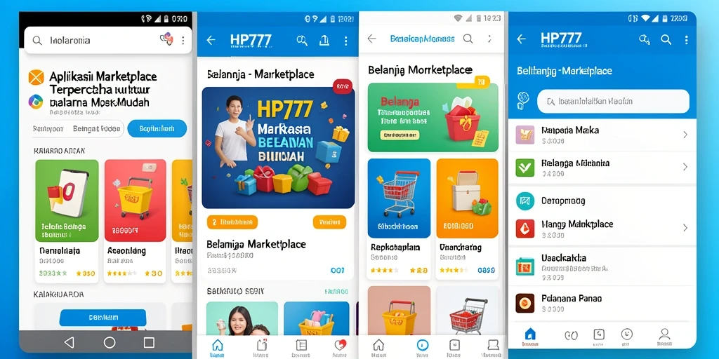 Antarmuka HP777 yang menarik untuk pengalaman belanja yang nyaman.