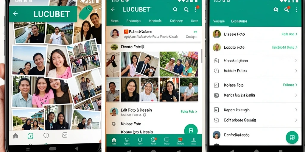 Tampilan antarmuka kolase foto LUCUBET yang menarik dan fungsional.