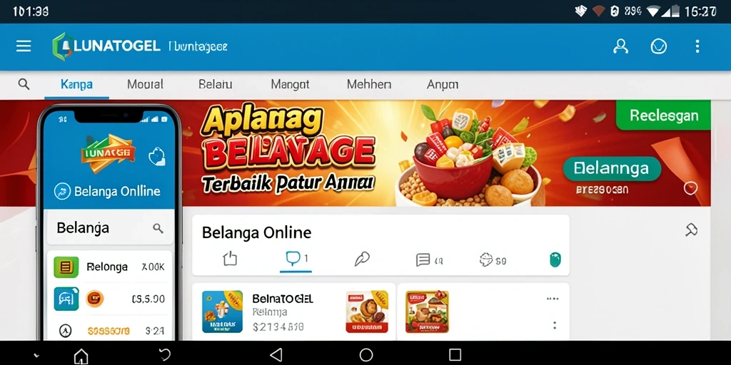 Tampilan antarmuka aplikasi LUNATOGEL untuk belanja online.